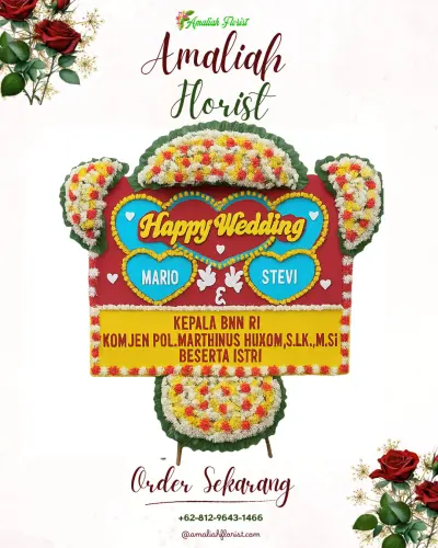 Karangan Papan Bunga Pernikahan di Kandanghaur